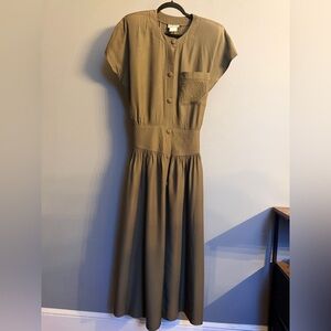 Vintage Olive Coastal Maxi Dress | Nina Piccalino | Crest Pocket | Quiet Luxury